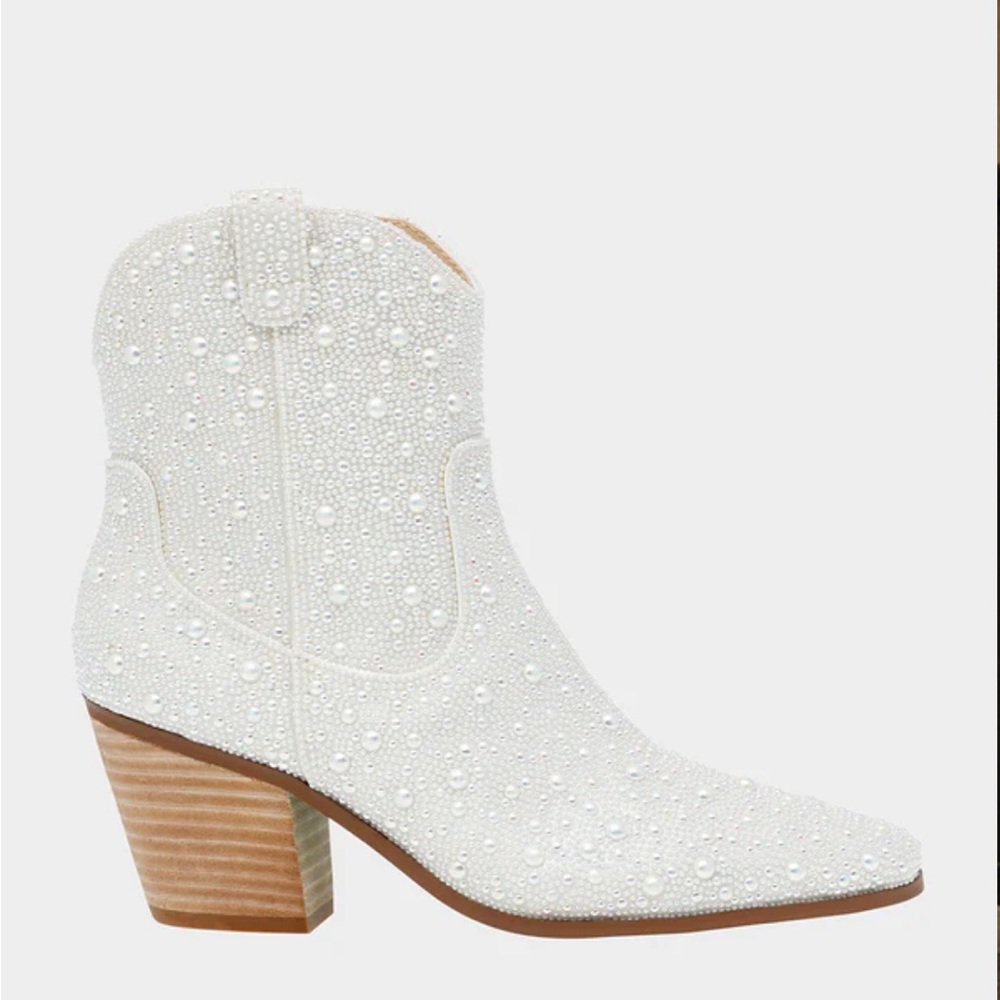 Betsey Johnson Diva Ivory Western Boot